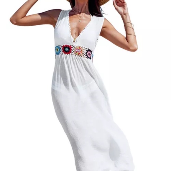 Cupshe White Embroidered Swim Cover-Up Sz S nwt, 003 - Picture 1 of 3